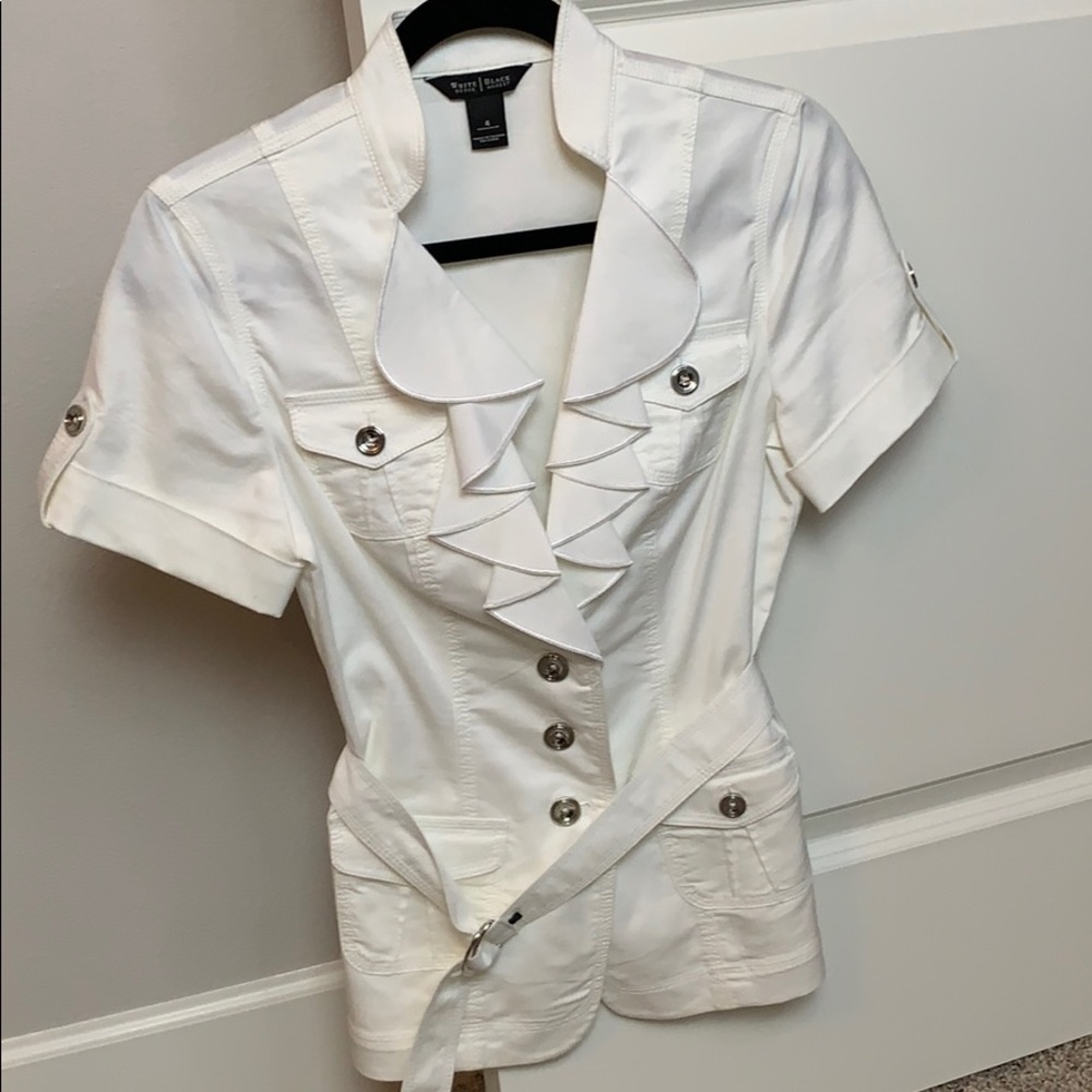 Ruffle White Jacket